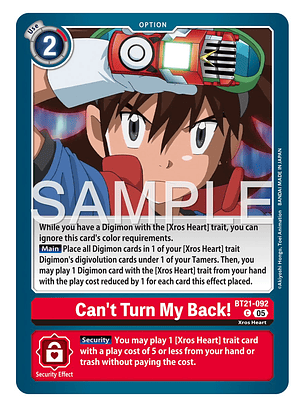 BT21-092 C Can't Turn My Back!