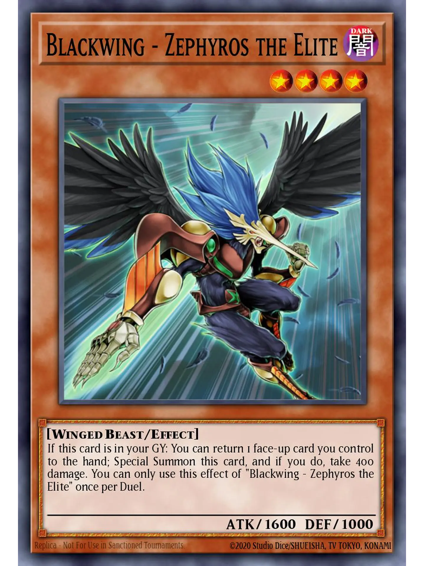 Blackwing – Zephyros the Elite - RA04-EN145 - Platinum Secret Rare 1
