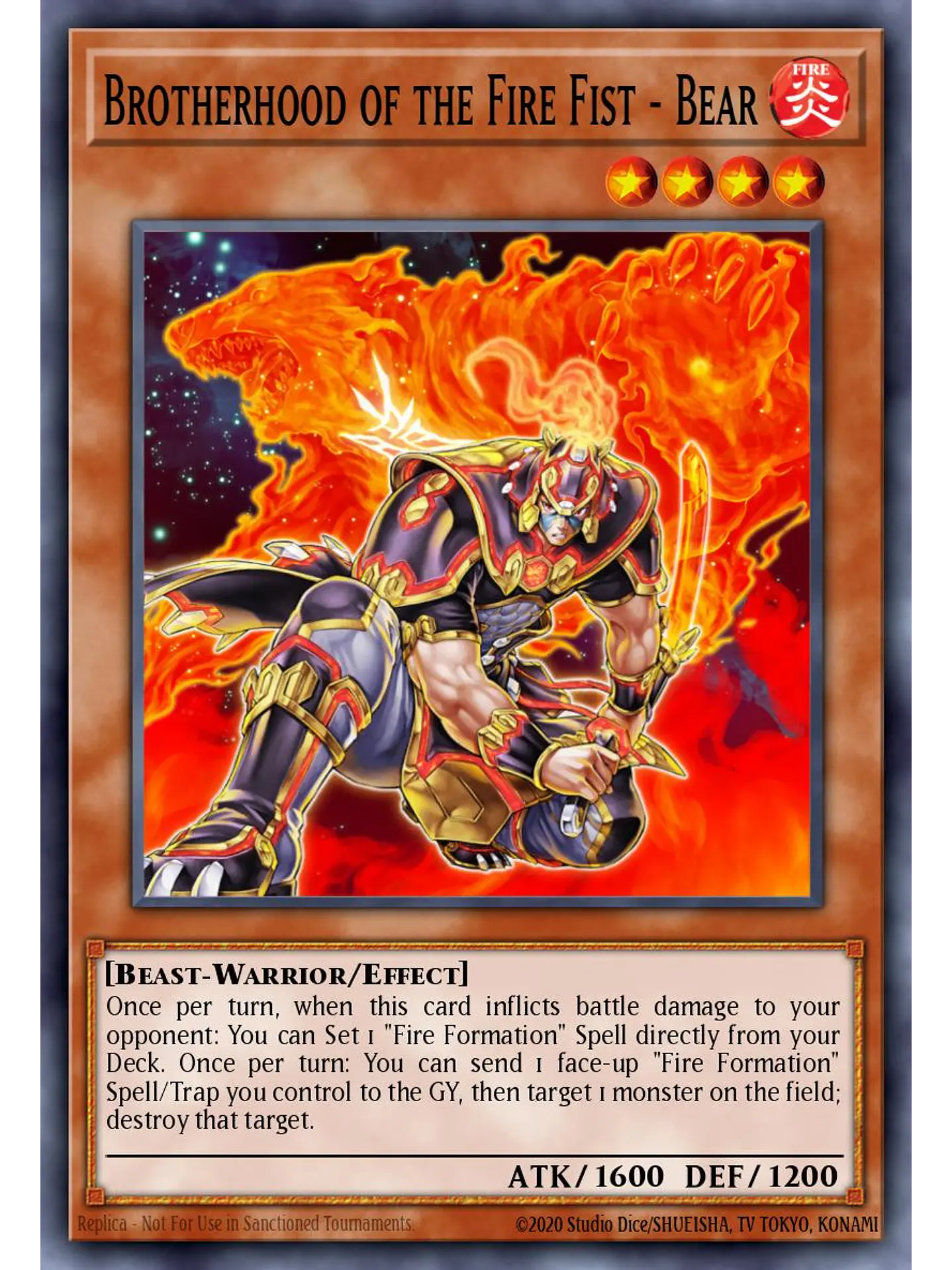Brotherhood of the Fire Fist – Bear - RA04-EN198 - Platinum Secret Rare 1