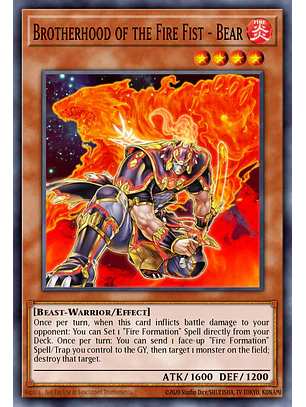 Brotherhood of the Fire Fist – Bear - RA04-EN198 - Platinum Secret Rare