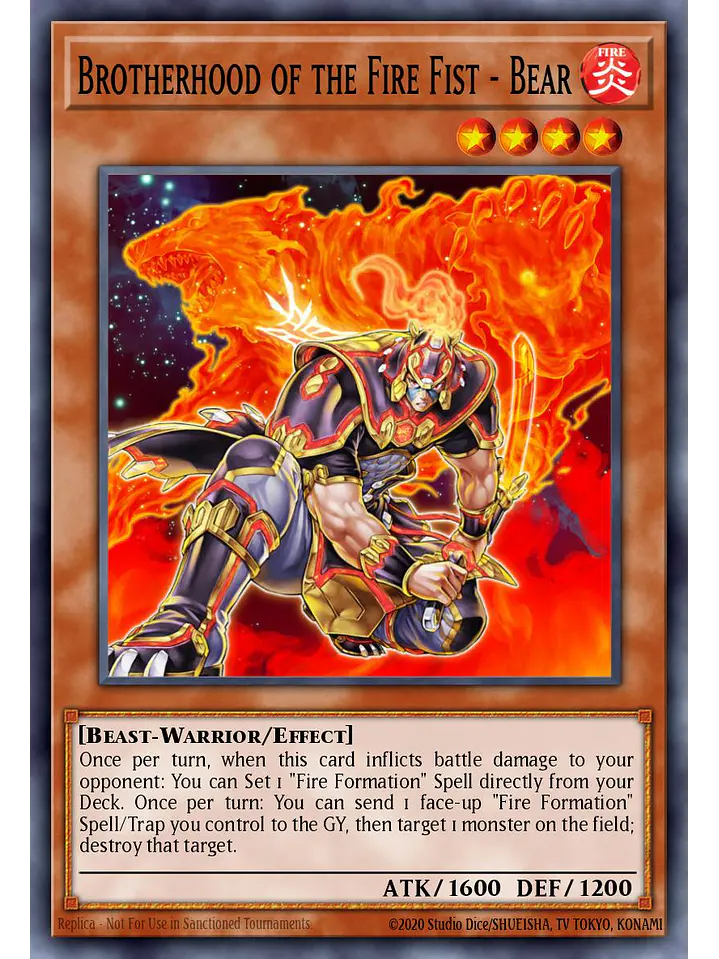 Brotherhood of the Fire Fist – Bear - RA04-EN198 - Platinum Secret Rare 1