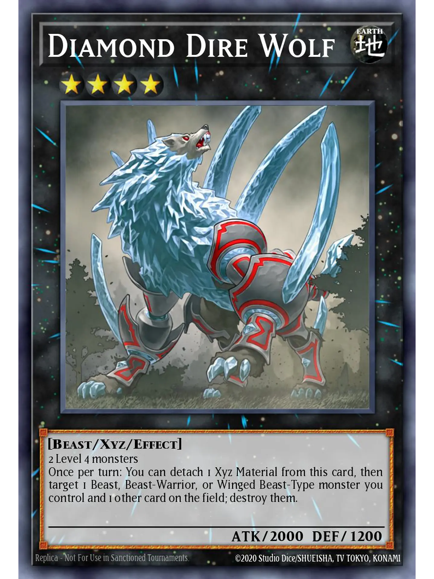 Diamond Dire Wolf - RA04-EN200 - Platinum Secret Rare 1