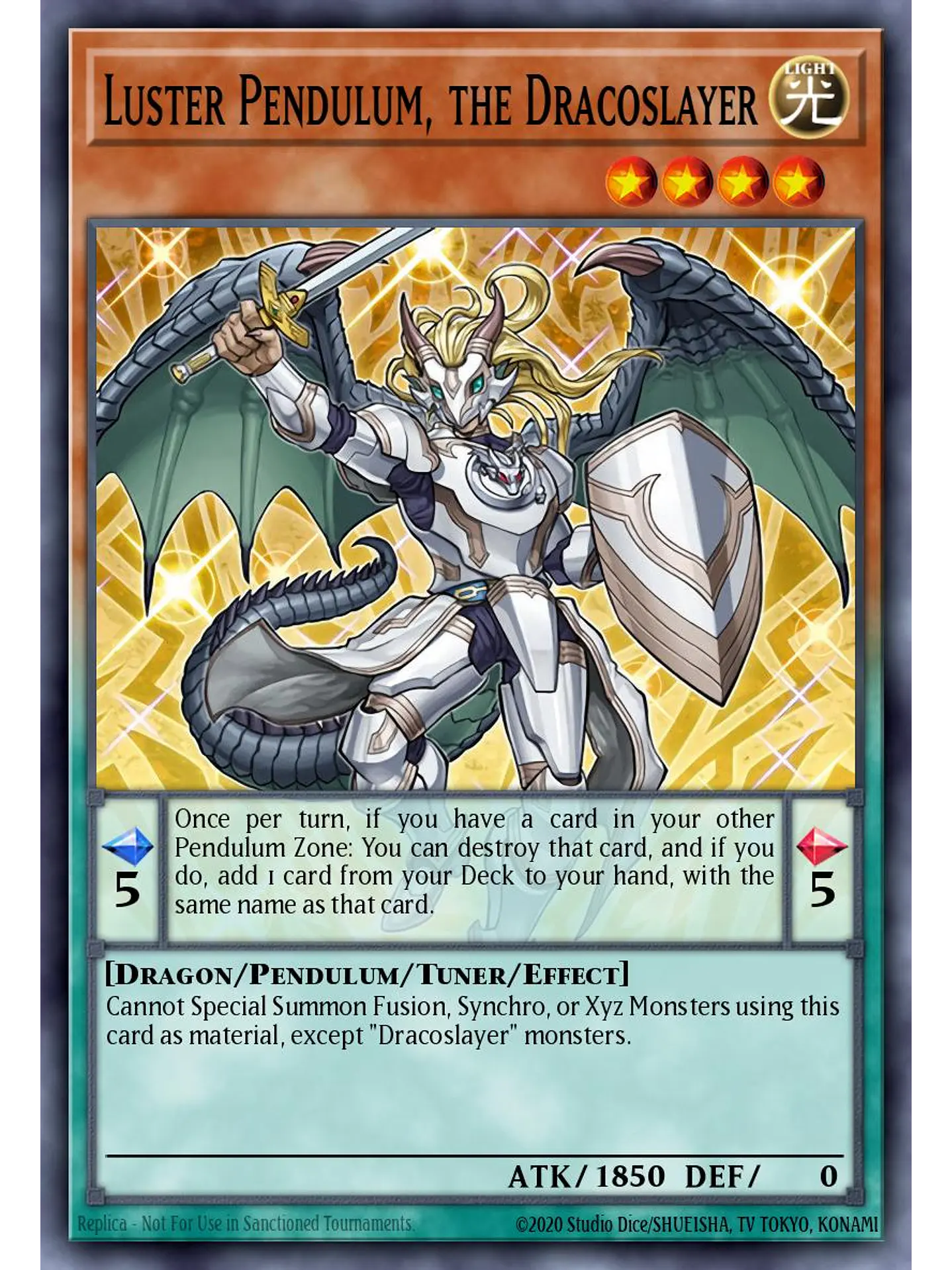 Luster Pendulum, the Dracoslayer - RA04-EN252 - Platinum Secret Rare 1