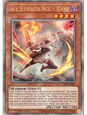Sky Striker Ace – Raye (Alternate Art) - RA04-EN026 - Quarter Century Secret Rare