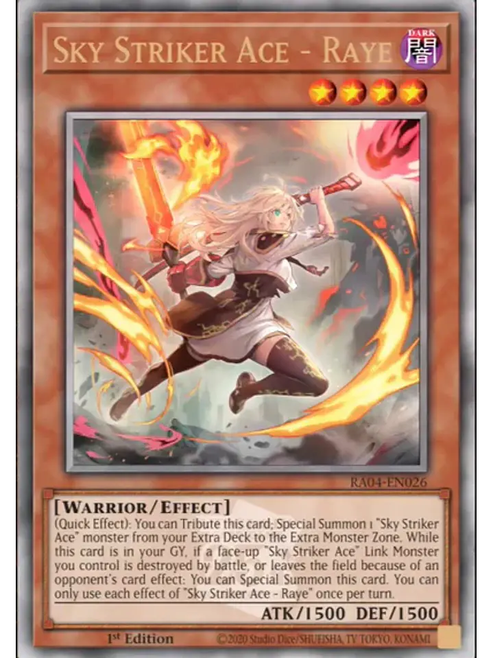 Sky Striker Ace – Raye (Alternate Art) - RA04-EN026 - Quarter Century Secret Rare 1