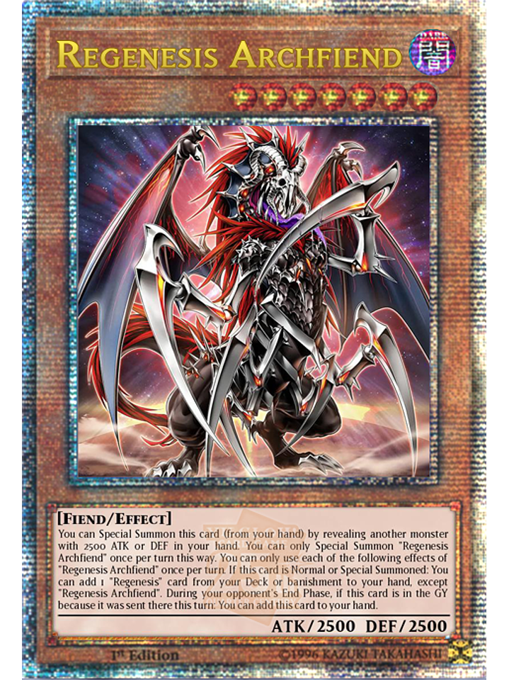 Regenesis Archfiend - ALIN-EN016 - Quarter Century Secret Rare 1st Edition 1