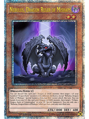 Nebulus, Dragon Ruler of Mishaps - ALIN-EN019 - Quarter Century Secret Rare 1st Edition