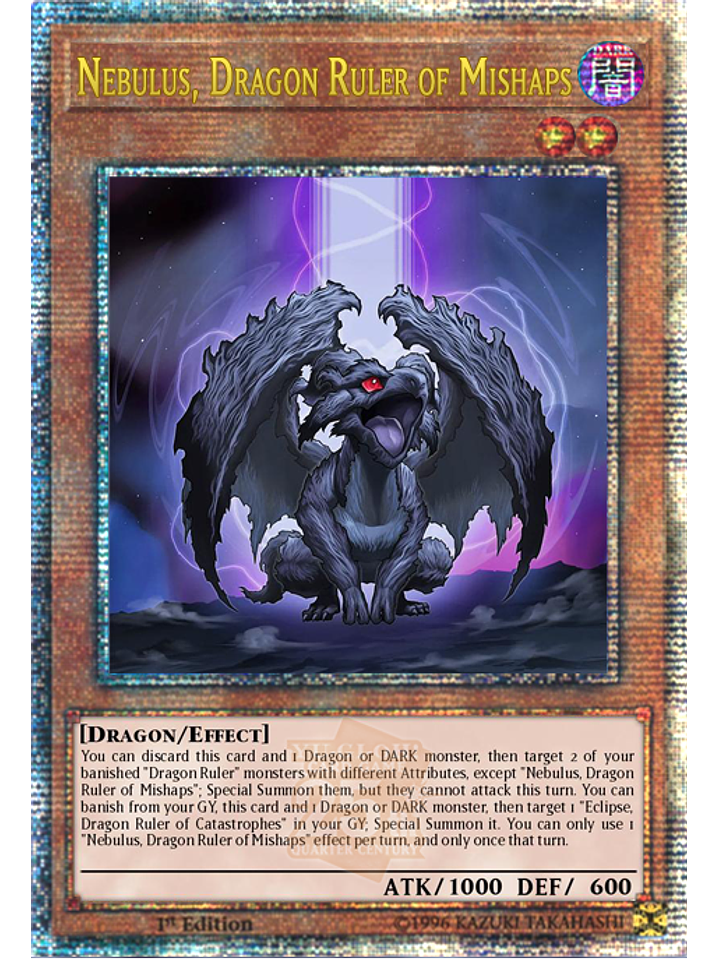 Nebulus, Dragon Ruler of Mishaps - ALIN-EN019 - Quarter Century Secret Rare 1st Edition 1