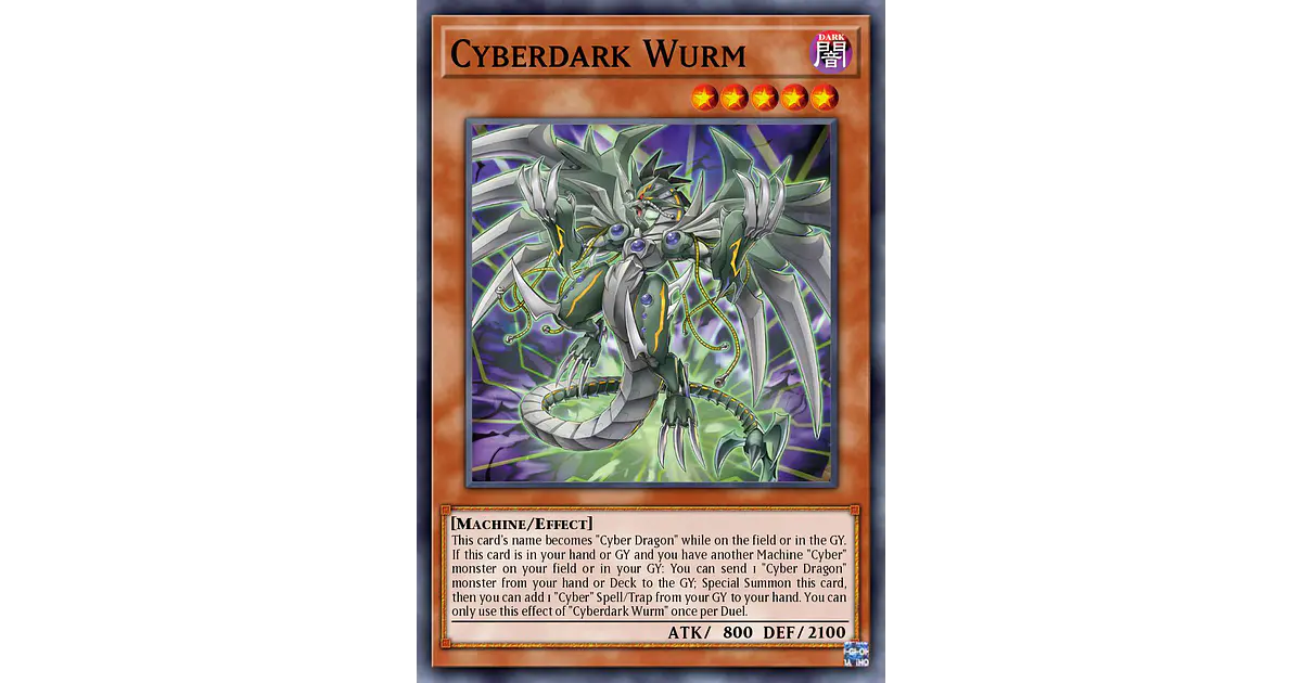 Yugioh 1x Cyberdark Wurm QCR Quarter Century Rare ALIN-EN027 1st