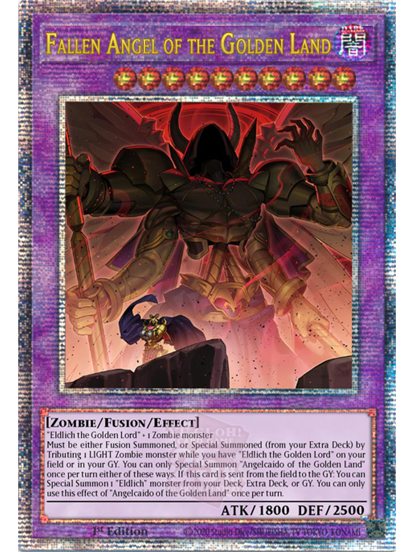 Fallen Angel of the Golden Land - ALIN-EN036 - Quarter Century Secret Rare 1st Edition 1