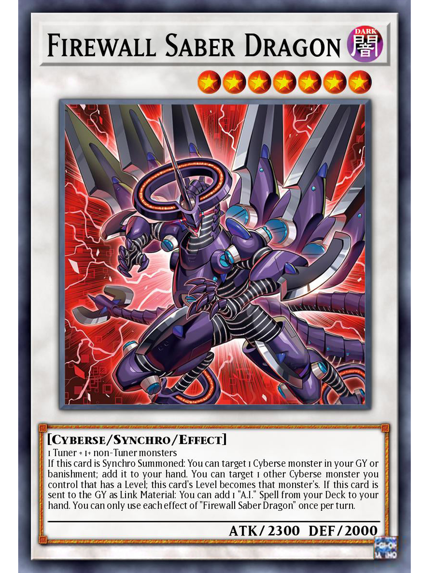 Firewall Saber Dragon - ALIN-EN038 - Super Rare 1st Edition 1