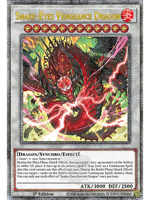 Snake-Eyes Vengeance Dragon - ALIN-EN040 - Quarter Century Secret Rare 1st Edition