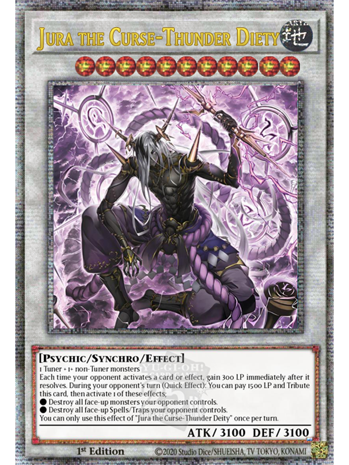 Juraishin, the Cursed Thunder God - ALIN-EN043 - Quarter Century Secret Rare 1st Edition 1