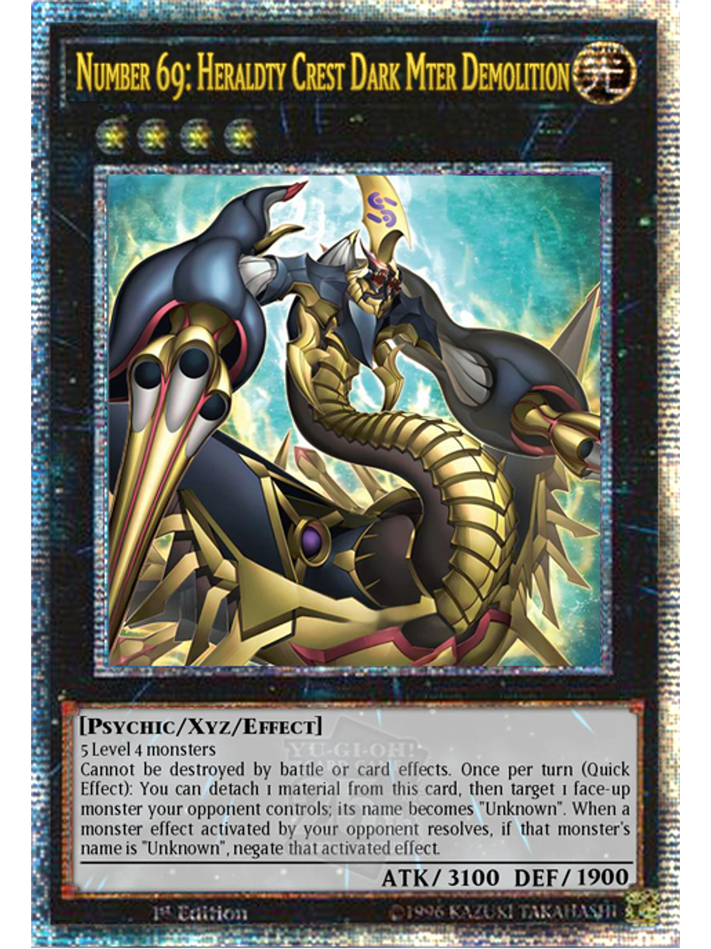 Number 69: Heraldry Crest - Dark Matter Demolition - ALIN-EN046 - Quarter Century Secret Rare 1st Edition 1