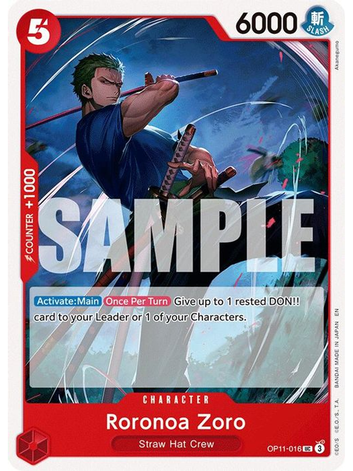 OP11-016 U Roronoa Zoro 1