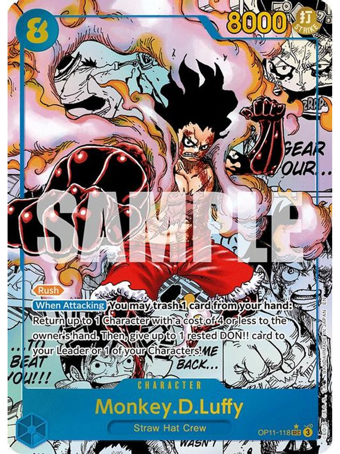 OP11-118 (Alternate Art) Monkey.D.Luffy (118) (Manga) 1