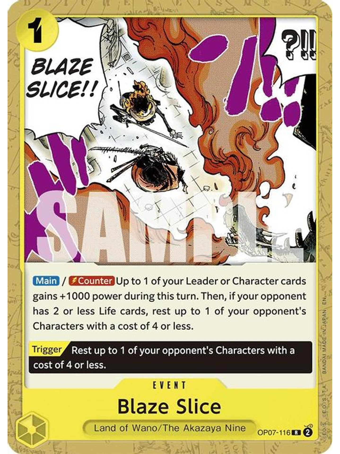 OP07-116 R Blaze Slice (Reprint) (ST28) 1