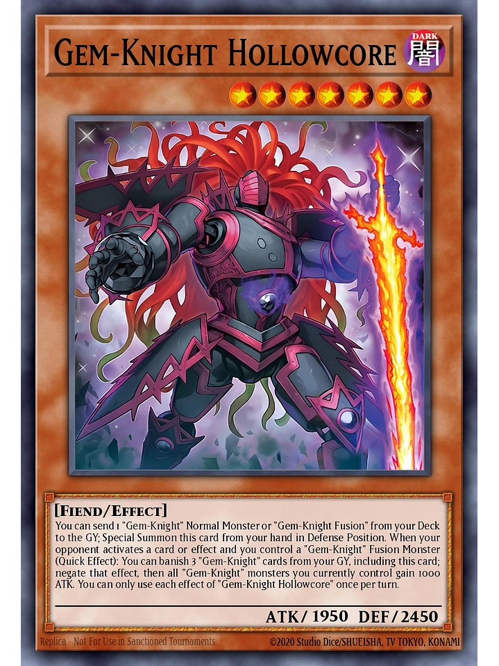 Gem-Knight Hollowcore - BLMM-EN022 - Secret Rare 1st Edition 1