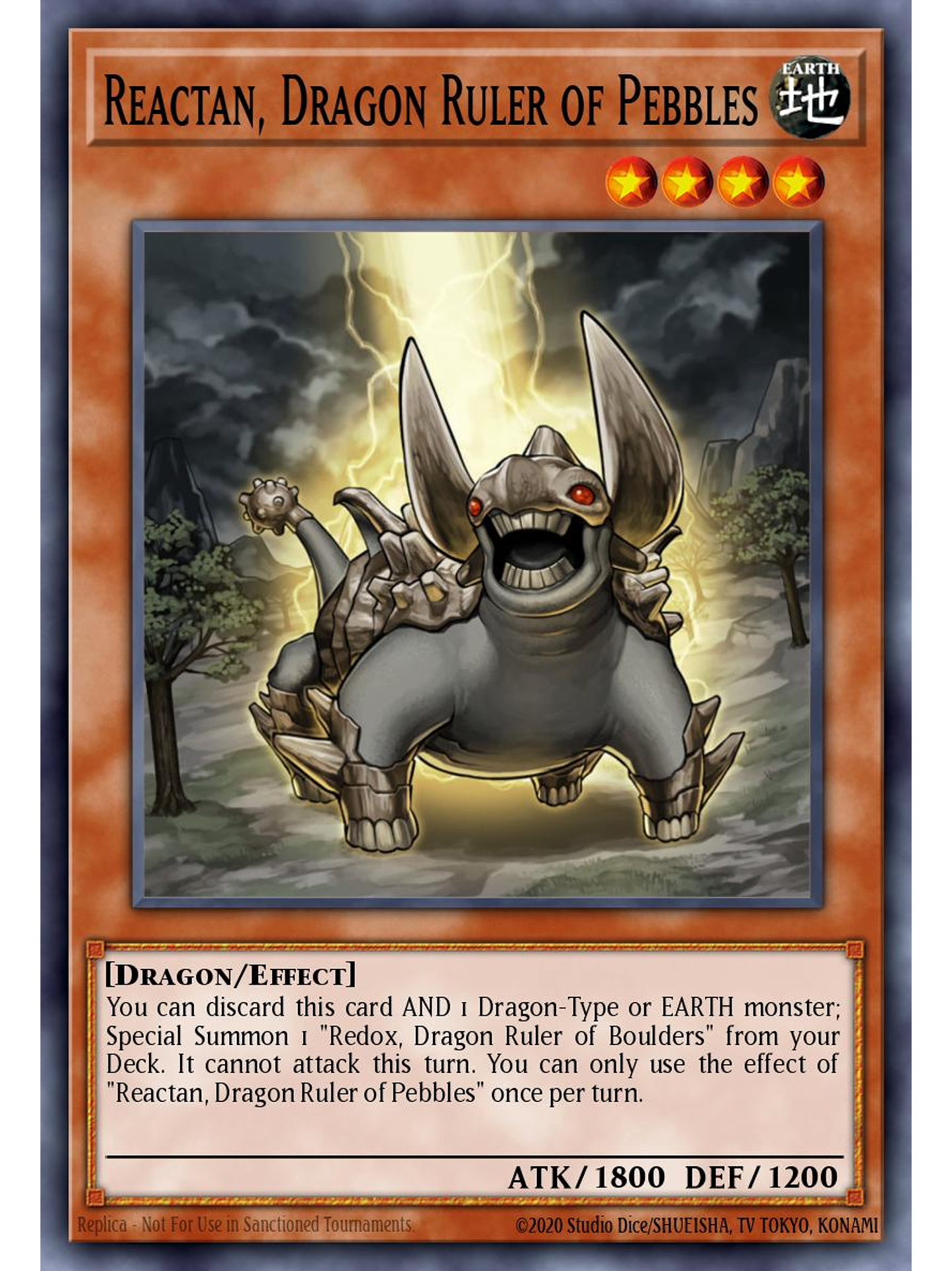 Reactan, Dragon Ruler of Pebbles - BLMM-EN121 - Secret Rare 1st Edition 1