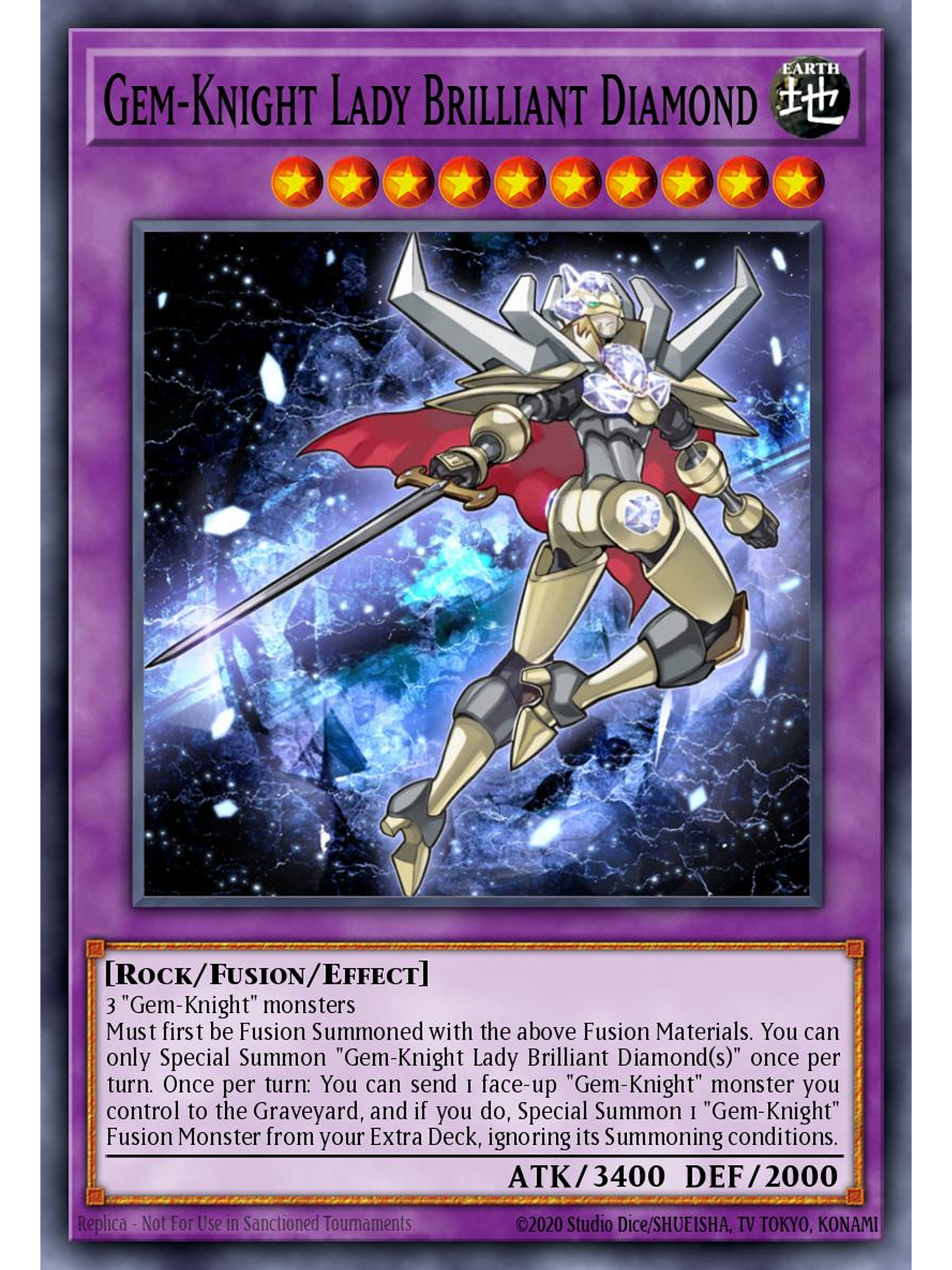 Gem-Knight Lady Brilliant Diamond - BLMM-EN145 - Secret Rare 1st Edition 1