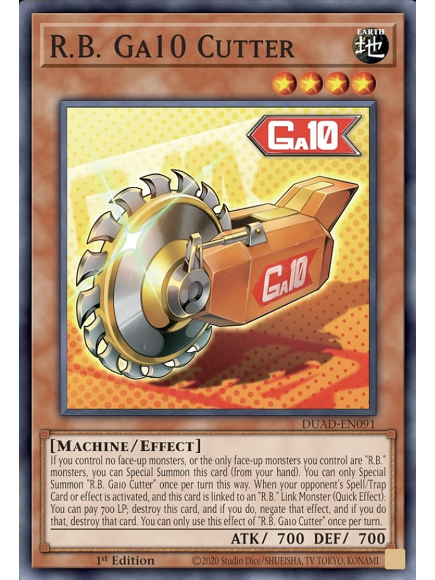 R.B. Ga10 Cutter - DUAD-EN091 - Super Rare 1st Edition 1