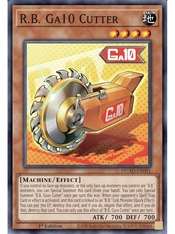 R.B. Ga10 Cutter - DUAD-EN091 - Super Rare 1st Edition 1