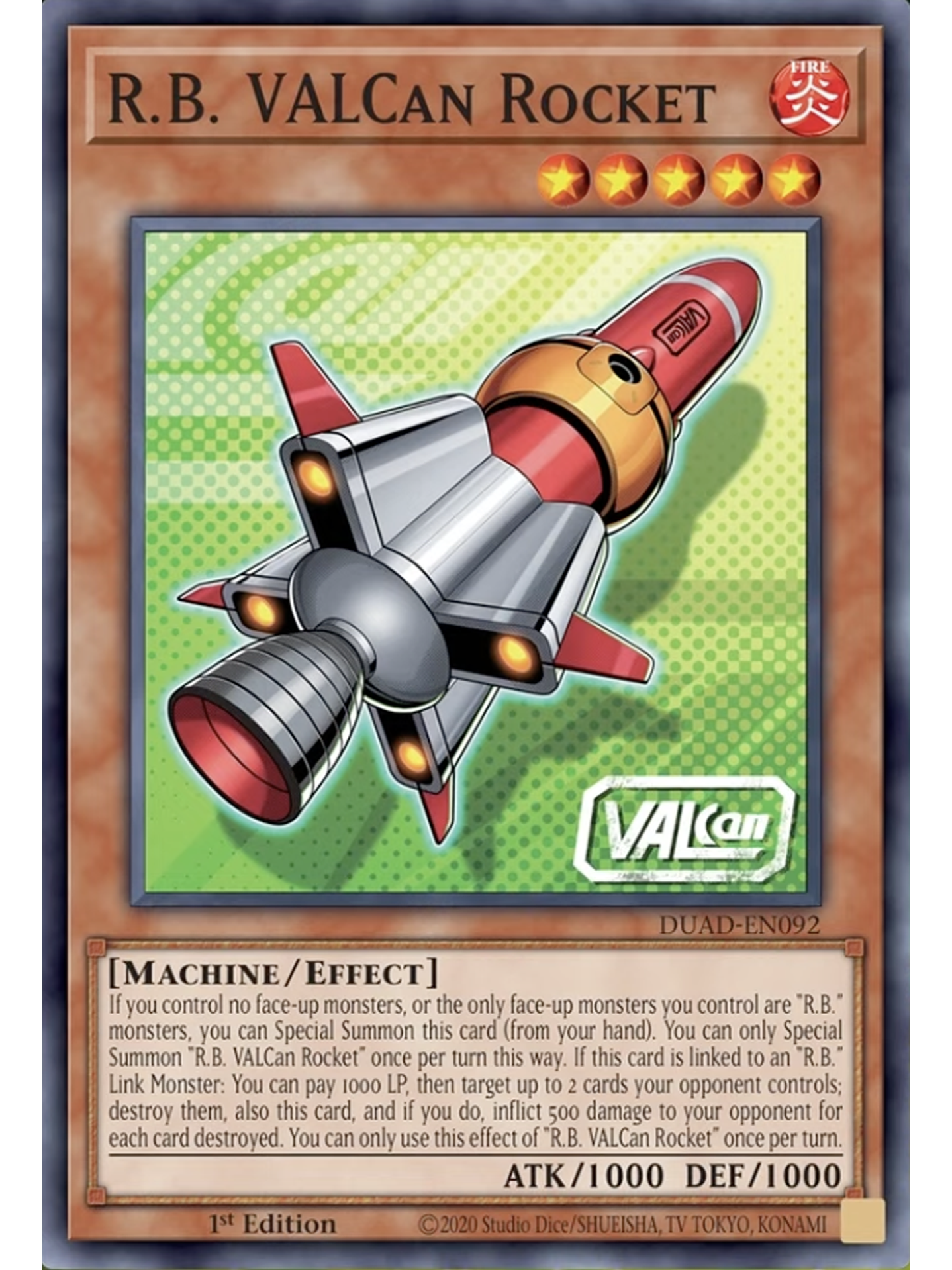 R.B. VALCan Rocket - DUAD-EN092 - Super Rare 1st Edition 1