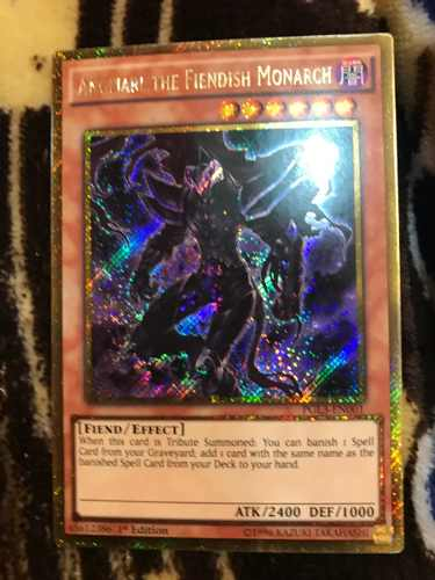 Angmarl the Fiendish Monarch - PGL3-EN001 - Gold Secret Rare 1st Edition 1