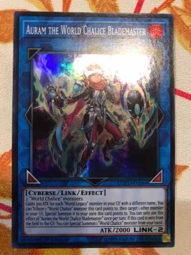 Auram the World Chalice Blademaster - COTD-EN049 - Super Rare 1st Edition