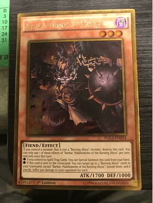 Barbar, Malebranche of the Burning Abyss - PGL3-EN054 - Gold Rare 1st Edition