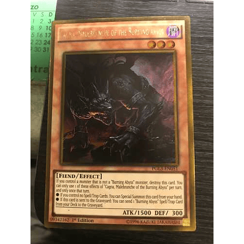 Cagna, Malebranche of the Burning Abyss - PGL3-EN051 - Gold Rare 1st Edition