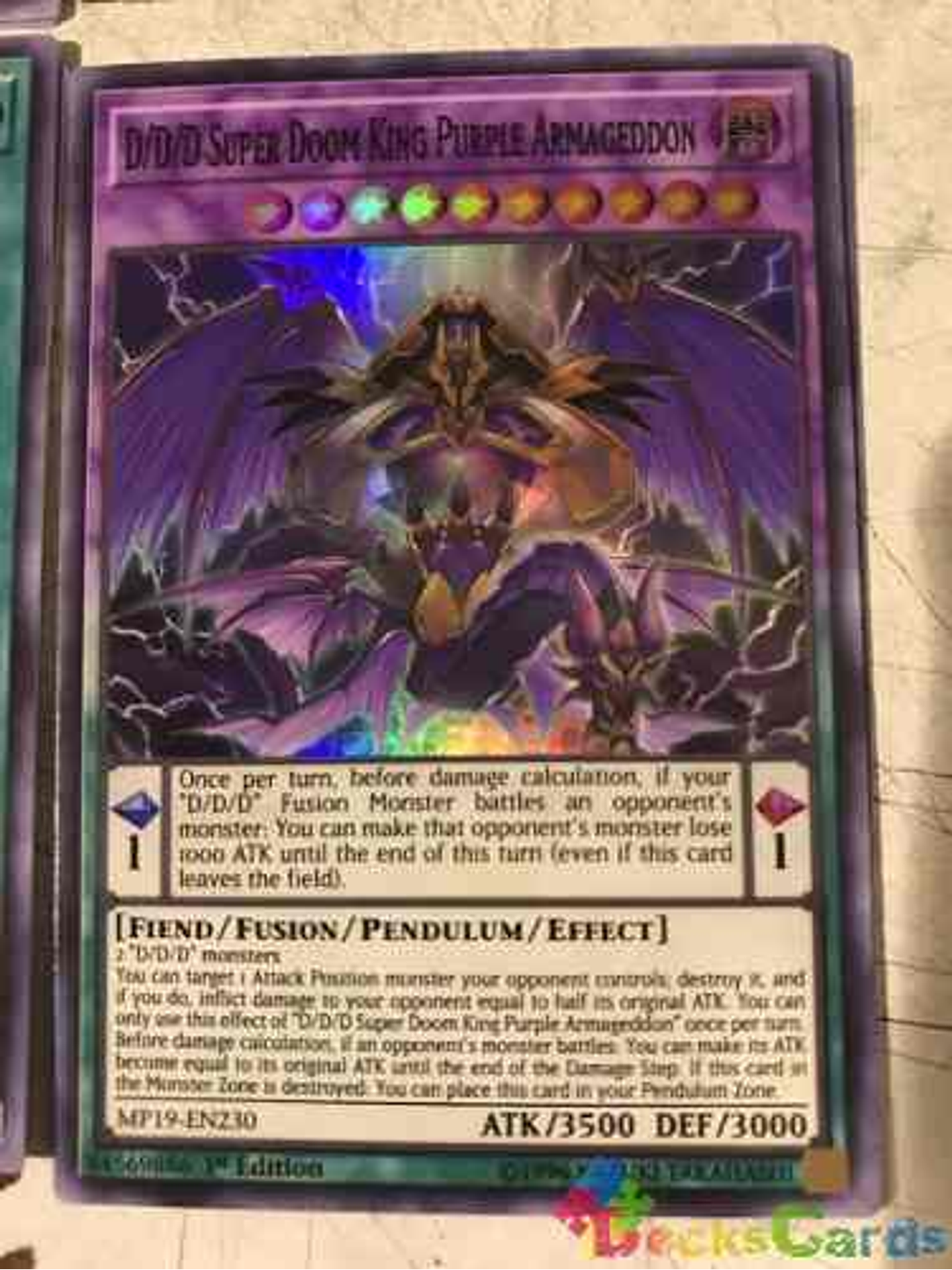 D/d/d Super Doom King Purple Armageddon - mp19-en230 - Super Rarte 1st edition 1