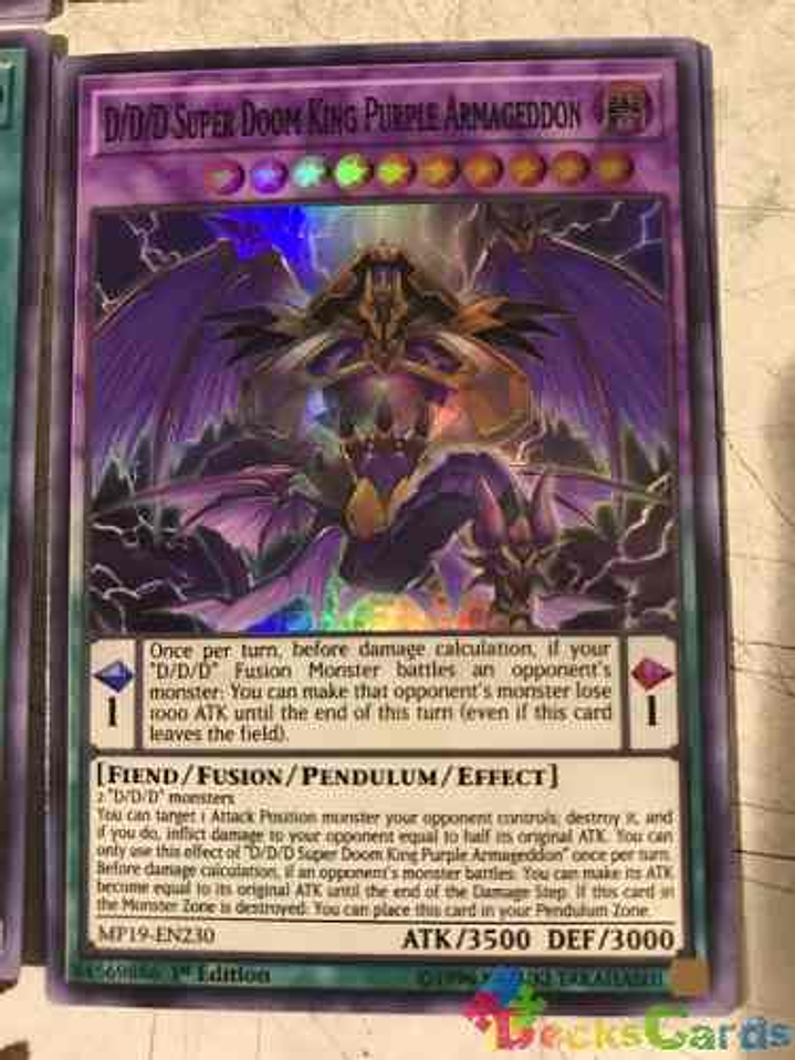 D/d/d Super Doom King Purple Armageddon - mp19-en230 - Super Rarte 1st edition 1