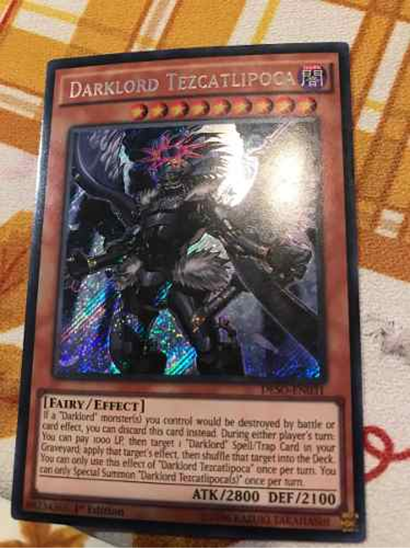 Darklord Tezcatlipoca - deso-en031 - Secret Rare 1st Edition 1