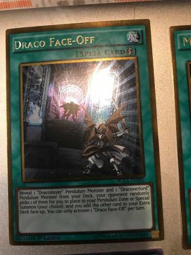 Draco Face-off - pgl3-en090 - Gold Rare 1st Edition