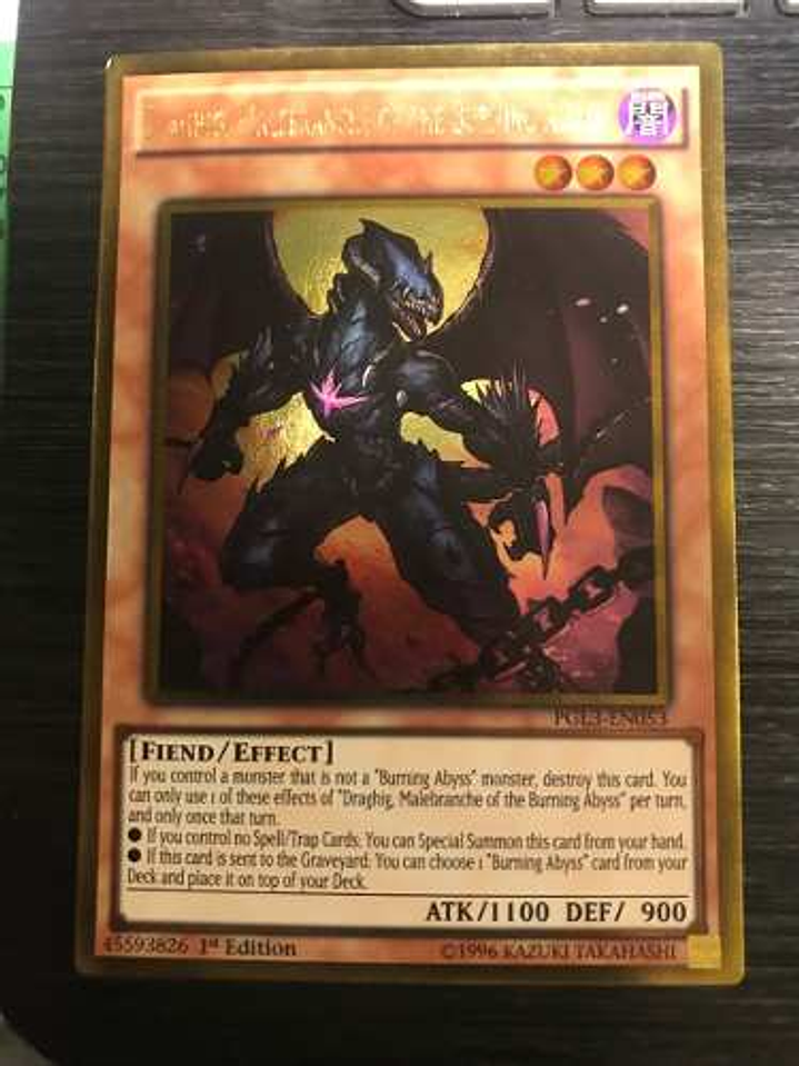 Draghig, Malebranche of the Burning Abyss - PGL3-EN053 - Gold Rare 1st Edition 1
