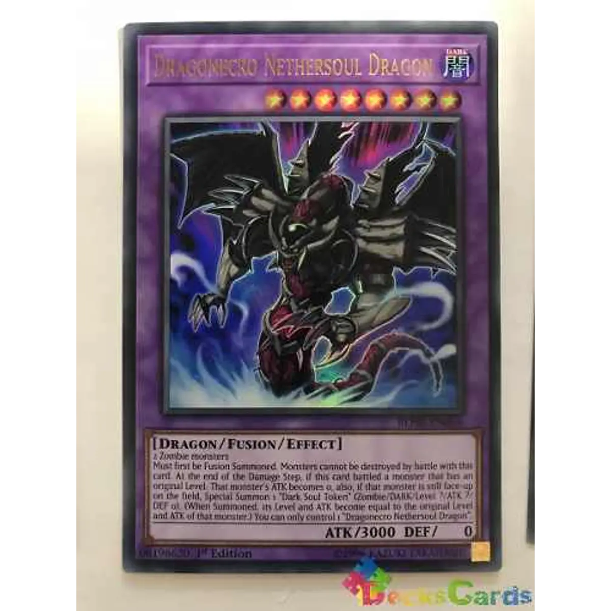 Yu-Gi-Oh! Carta Dragonecro Nethersoul Dragon (PGLD-EN015) - Premium Gold, Unlimited, Gold Secret Rare