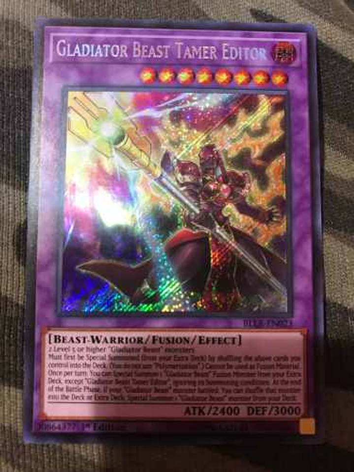 Gladiator Beast Tamer Editor - bllr-en023 - Secret Rare 1st Edition 1