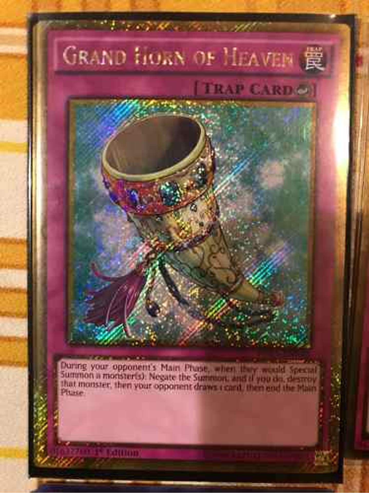 Grand Horn of Heaven - PGL3-EN040 - Gold Secret Rare 1st Edition 1