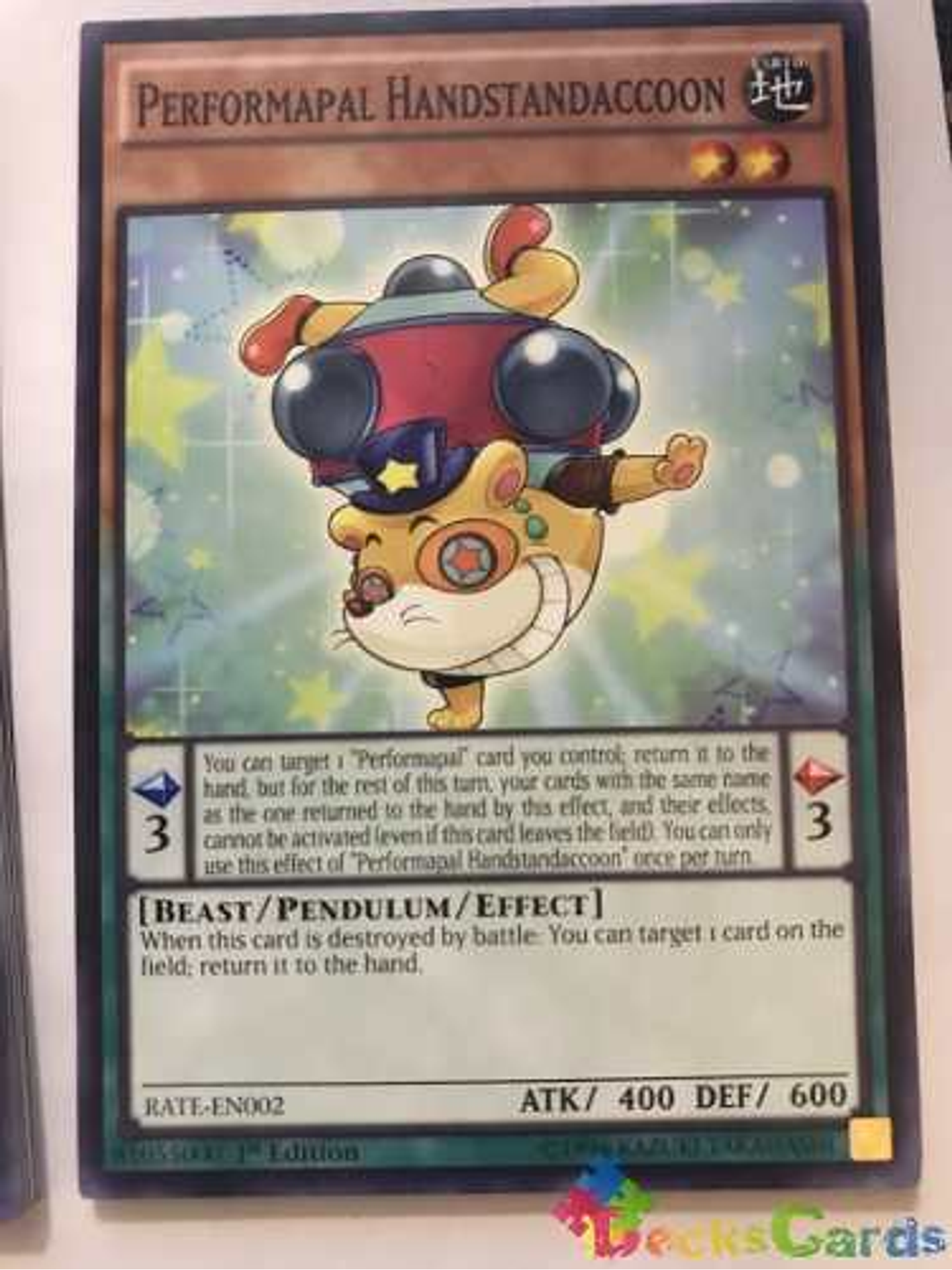 Performapal Handstandaccoon - rate-en002 - Common 1st Edition 1