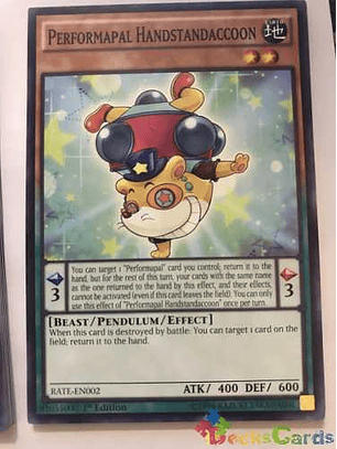 Performapal Handstandaccoon - rate-en002 - Common 1st Edition