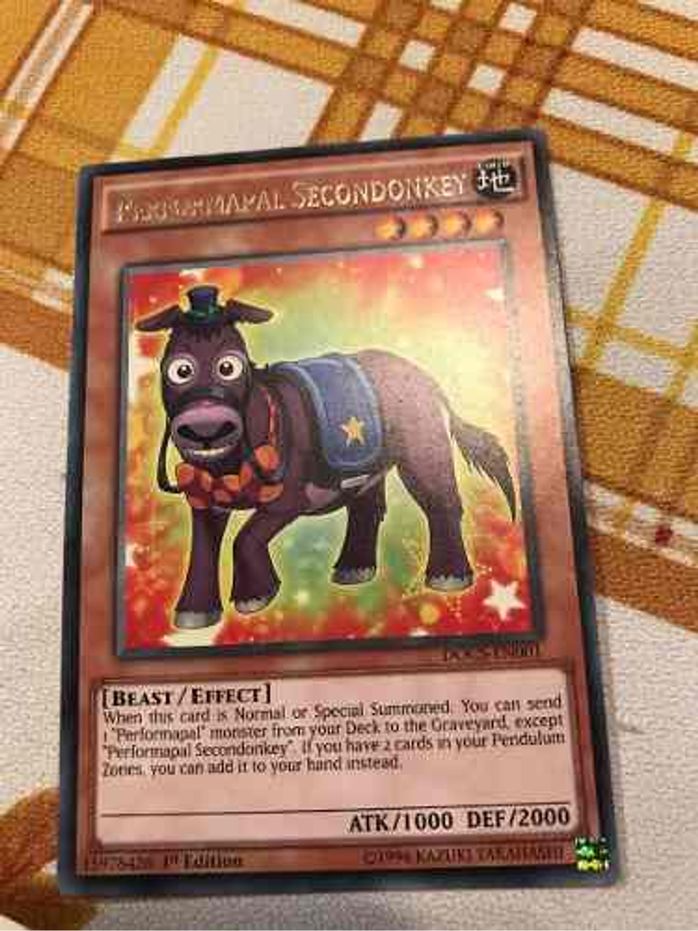 Performapal Secondonkey - docs-en001 - Rare 1st Edition 1