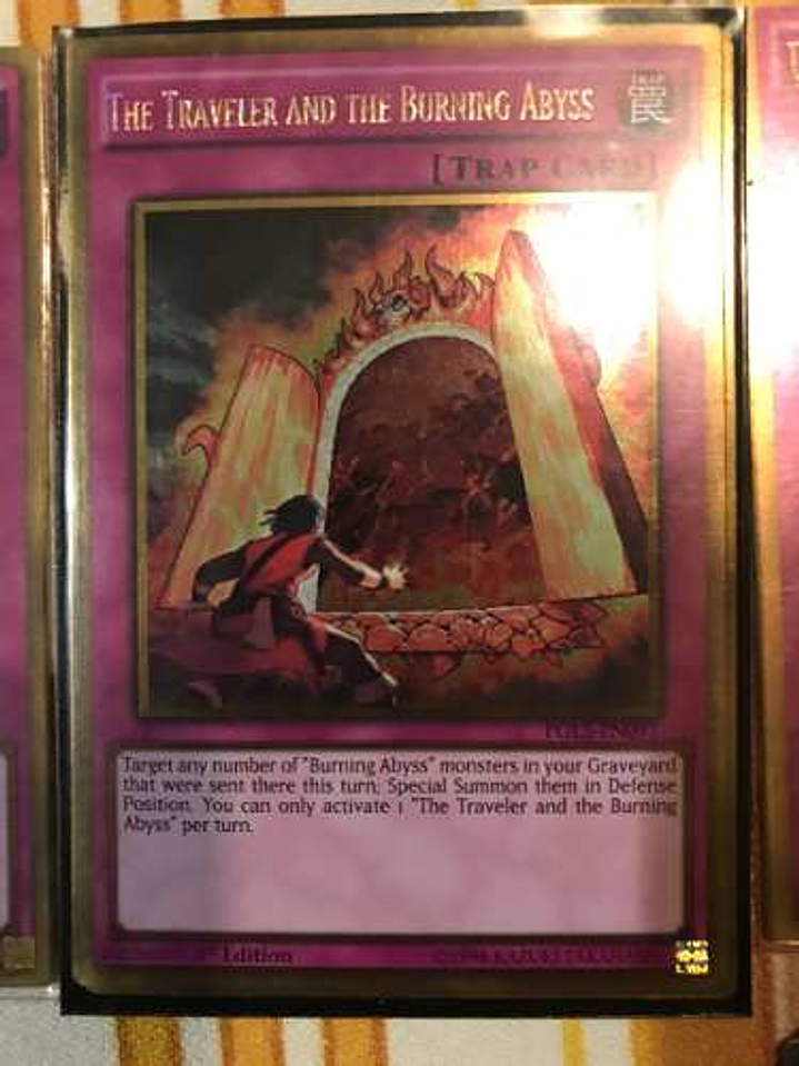 The Traveler and the Burning Abyss - PGL3-EN097 - Gold Rare 1st Edition 1