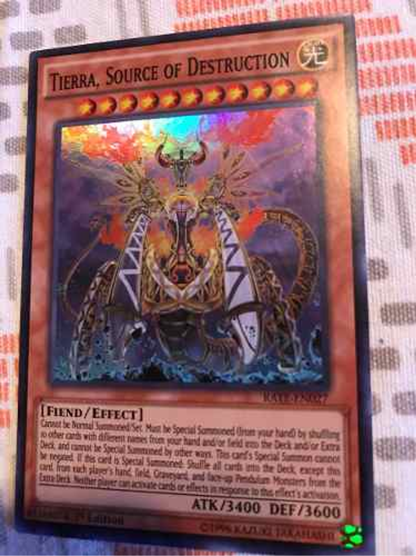 Tierra, Source Of Destruction - rate-en027 - Super Rare 1st Edition 1