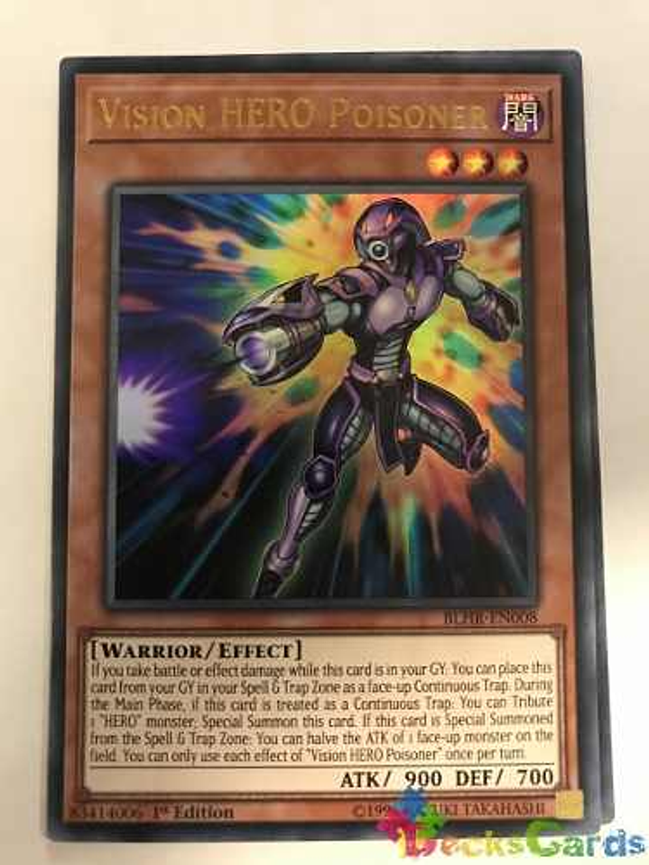 Vision Hero Poisoner - blhr-en008 - Ultra Rare 1st Edition 1