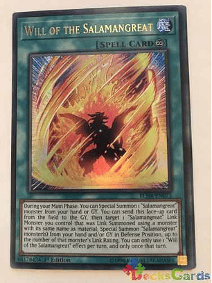 Will Of The Salamangreat - blhr-en073 - Ultra Rare 1st Editi