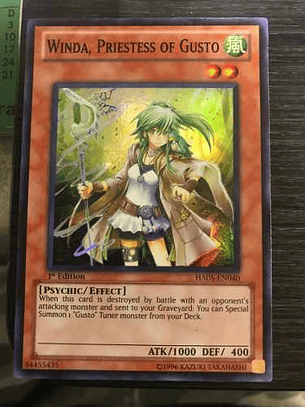Winda, Priestess Of Gusto - ha05-en040 - Super Rare 1st Edit