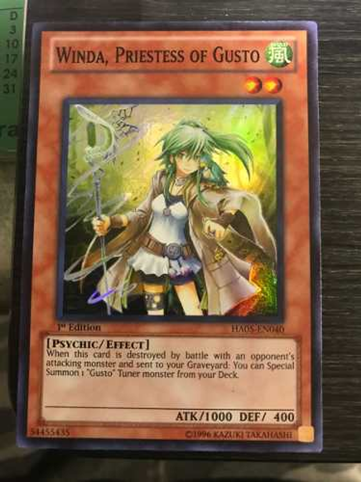 Winda, Priestess Of Gusto - ha05-en040 - Super Rare 1st Edit 1