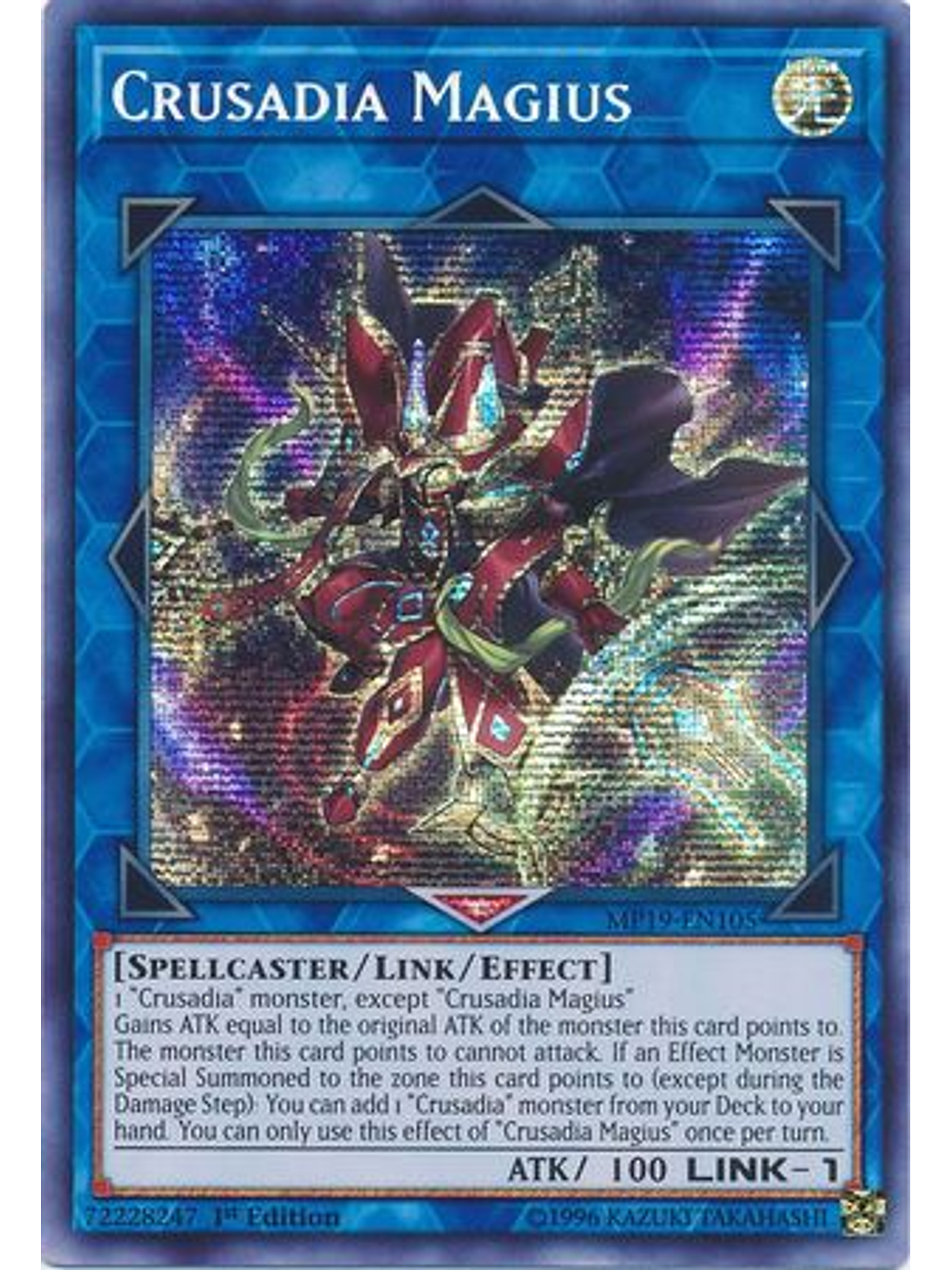 Crusadia Magius - MP19-EN105 - Prismatic Secret Rare 1st Edition 1