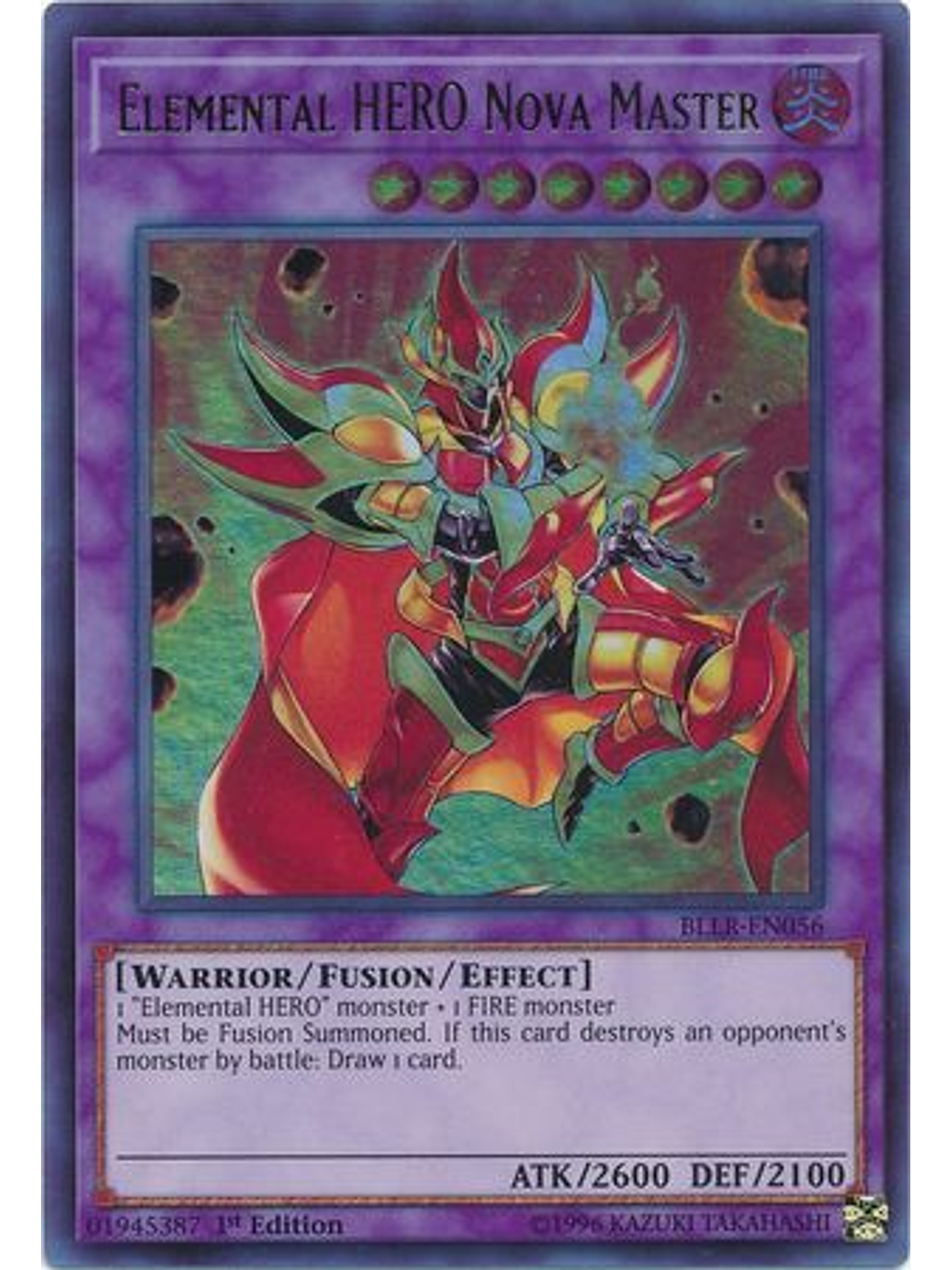 Elemental HERO Nova Master - BLLR-EN056 - Ultra Rare 1st Edition 1